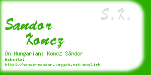 sandor koncz business card