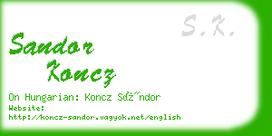 sandor koncz business card